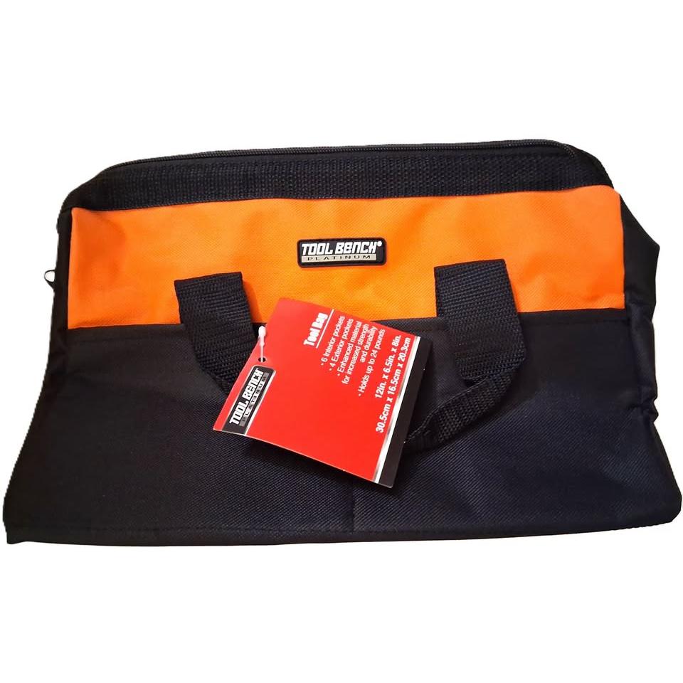 Tool Bench Platinum 12" Tool Bag – Orange, 6 Interior + 4 Exterior Pockets