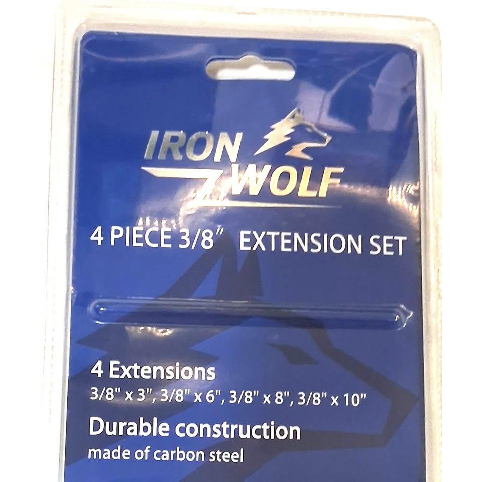 IRON WOLF Set 4 Barras de Extensión para Dados 3/8" Acero Cr-V