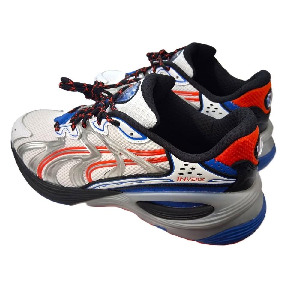 Puma Morphic – Tenis Running Hombre Blanco/Plata/Rojo Escarlata/Azul Royal – Talla US 11