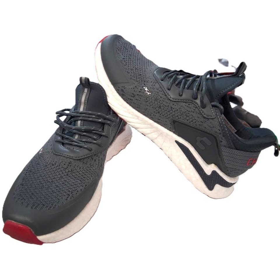 Charly PFX Runner – Tenis Running Hombre Gris Carbón/Blanco/Rojo Escarlata – Talla US 10.5