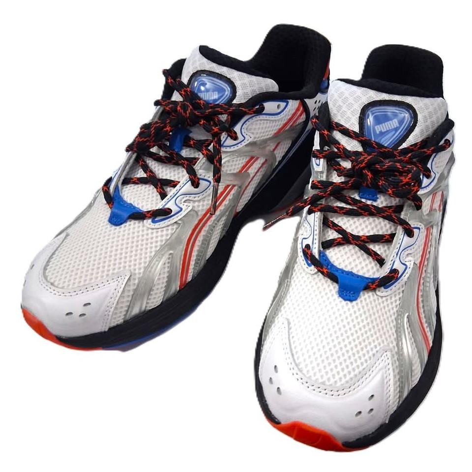 Puma Morphic – Tenis Running Hombre Blanco/Plata/Rojo Escarlata/Azul Royal – Talla US 11