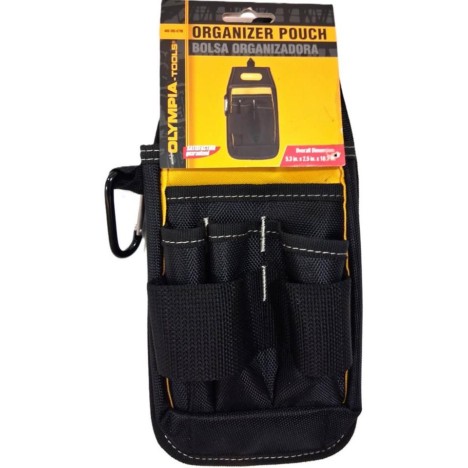 Olympia Tools Organizer Pouch – Water-Resistant Nylon Tool Pouch with Carabiner