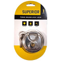 Superior 70mm Round Disc Lock – Shielded Shackle, Stainless Steel (2 Keys)