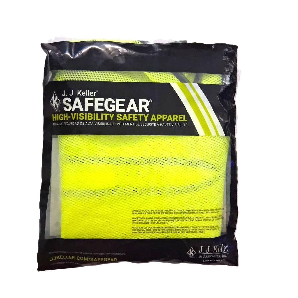 J.J. Keller SAFEGEAR High-Visibility Mesh Safety Vest – Lime, One Size Fits Most