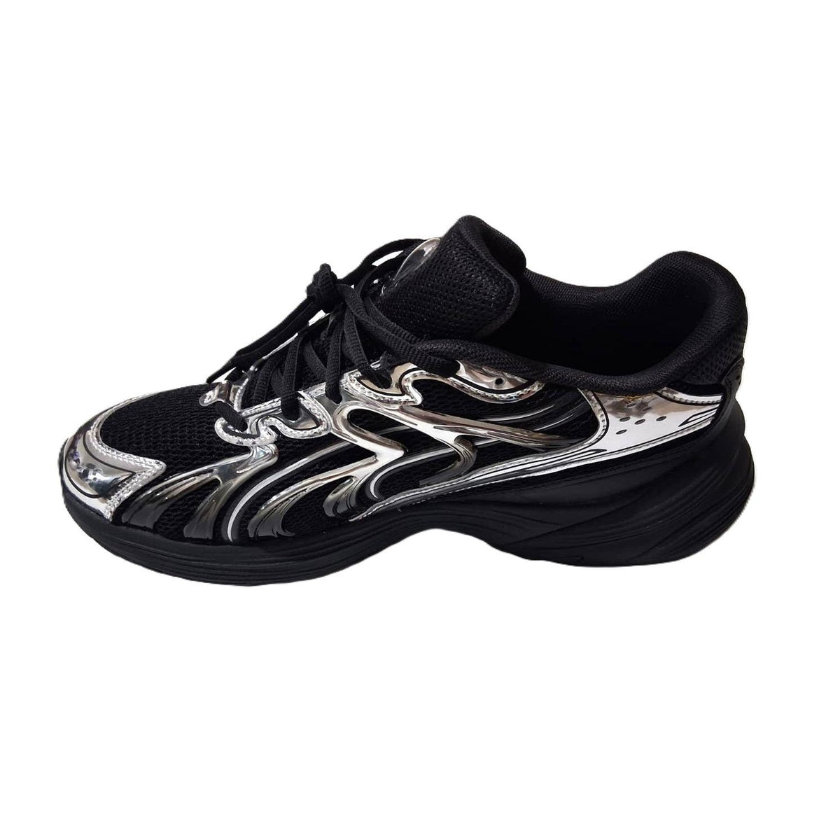 Puma Morphic x Inverse – Tenis Hombre Triple Negro/Cromo Plateado Líquido – Talla US 10