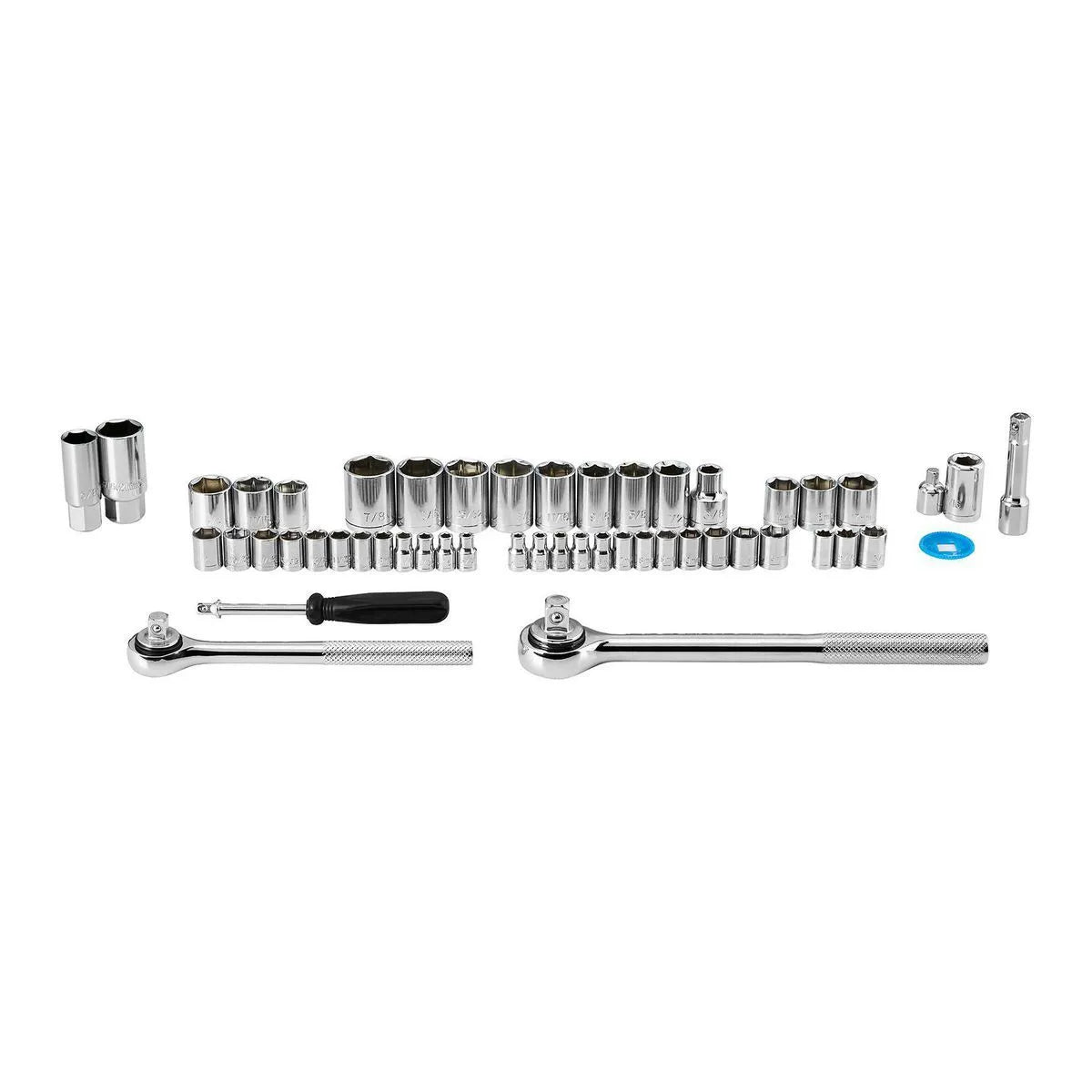 Pittsburgh 51-Piece Socket Set – 1/4", 3/8" & 1/2" Drive, SAE & Metric