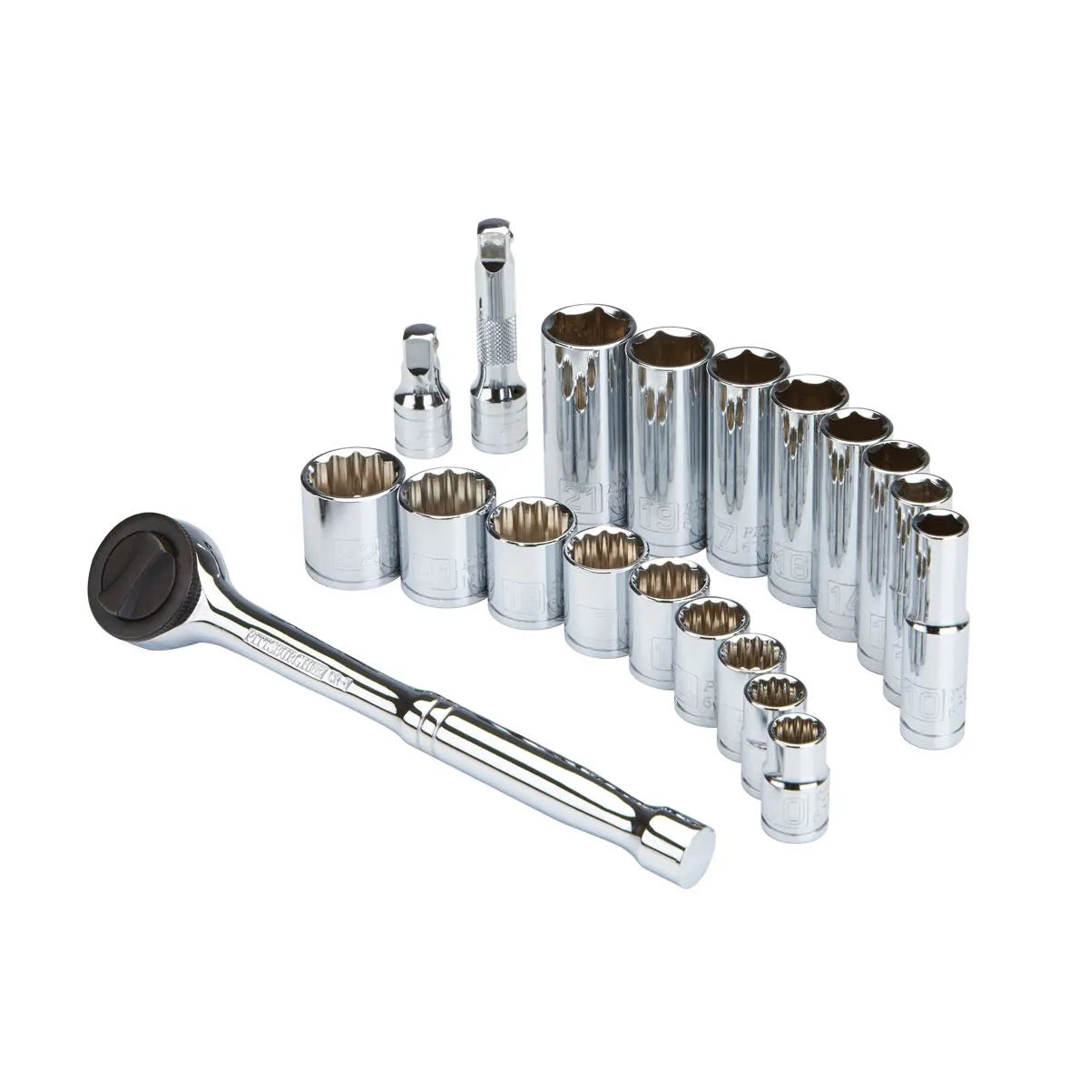 Pittsburgh 20-Piece Metric Socket Set – 3/8" Drive, Chrome Vanadium, Blow Mold Case