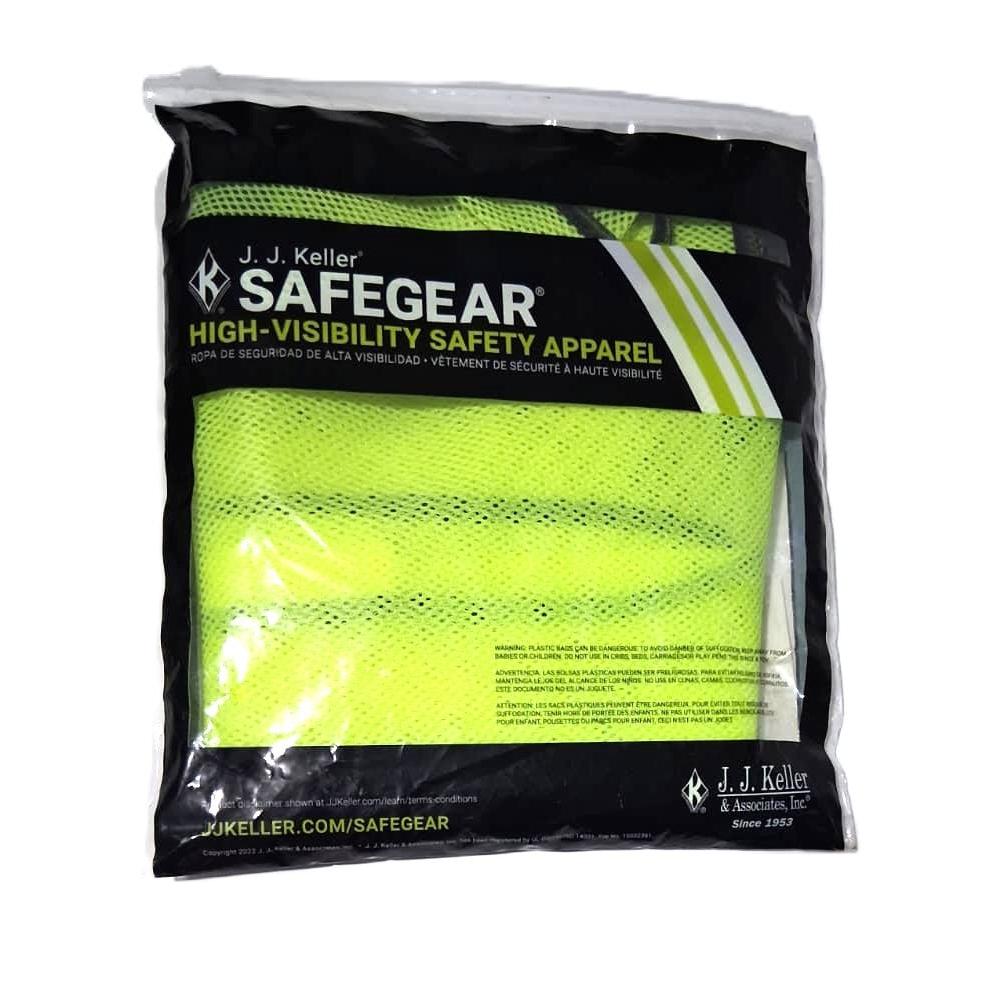 J.J. Keller SAFEGEAR High-Visibility Mesh Safety Vest – Lime, One Size Fits Most