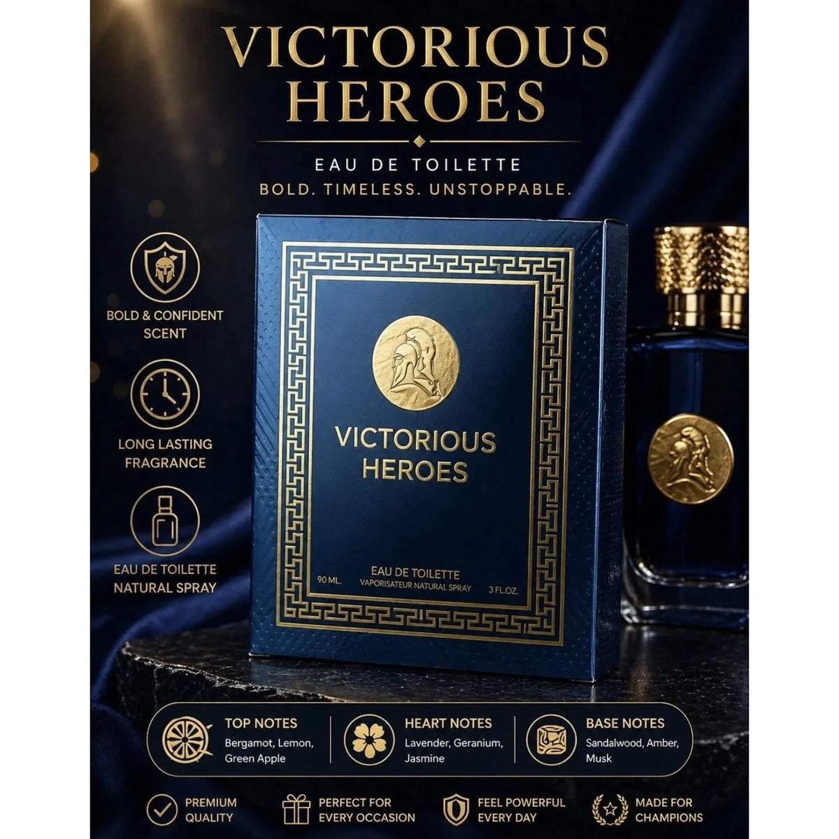 Victorious Heroes Eau de Toilette – Natural Spray, 90 ml / 3.0 fl.oz.