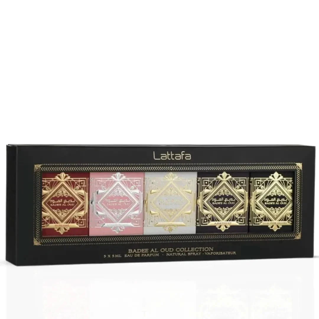Lattafa Badee Al Oud Collection – 5 x 5 ml Eau de Parfum Natural Spray Gift Set