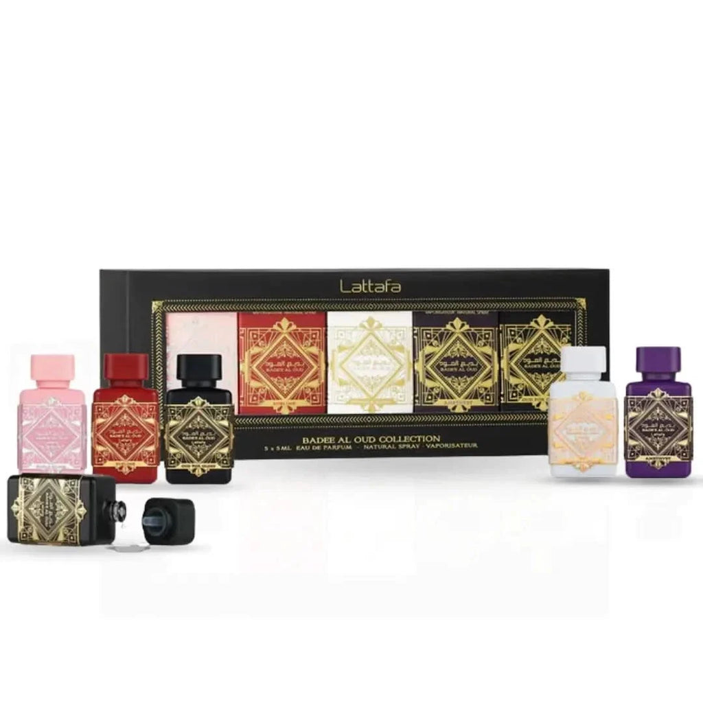 Lattafa Badee Al Oud Collection – 5 x 5 ml Eau de Parfum Natural Spray Gift Set