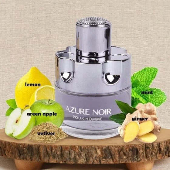 Azure Noir Pour Homme Eau de Toilette – Natural Spray, 100 ml / 3.4 fl.oz.