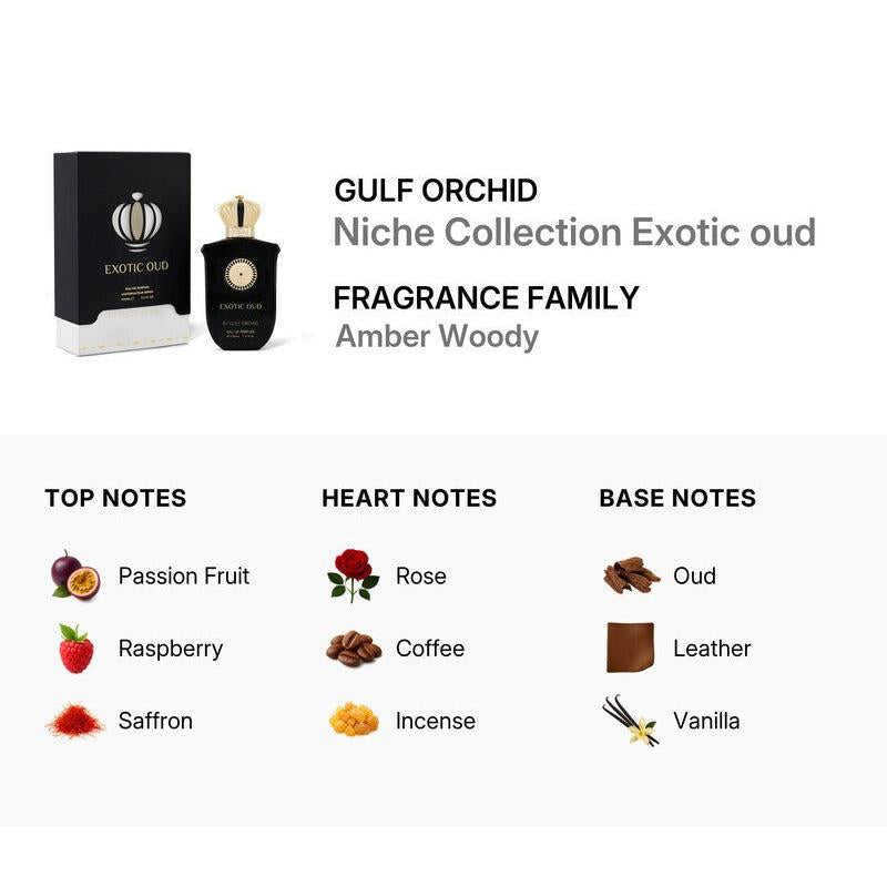 Gulf Orchid Exotic Oud Eau de Parfum – Natural Spray, 100 ml / 3.4 fl.oz.