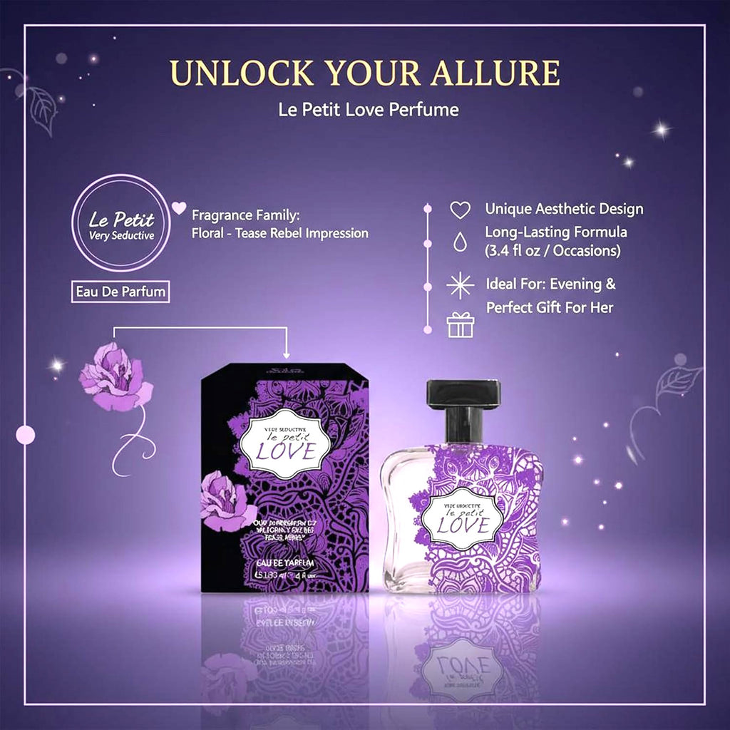 Very Seductive Le Petit Love Eau de Parfum for Women – Vaporisateur Spray, 100 ml / 3.4 fl.oz.