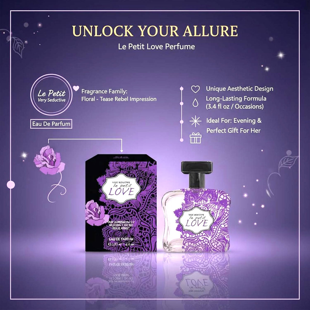 Very Seductive Le Petit Love Eau de Parfum for Women – Vaporisateur Spray, 100 ml / 3.4 fl.oz.
