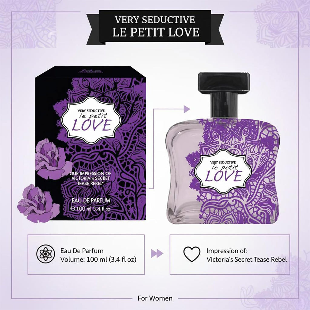 Very Seductive Le Petit Love Eau de Parfum for Women – Vaporisateur Spray, 100 ml / 3.4 fl.oz.