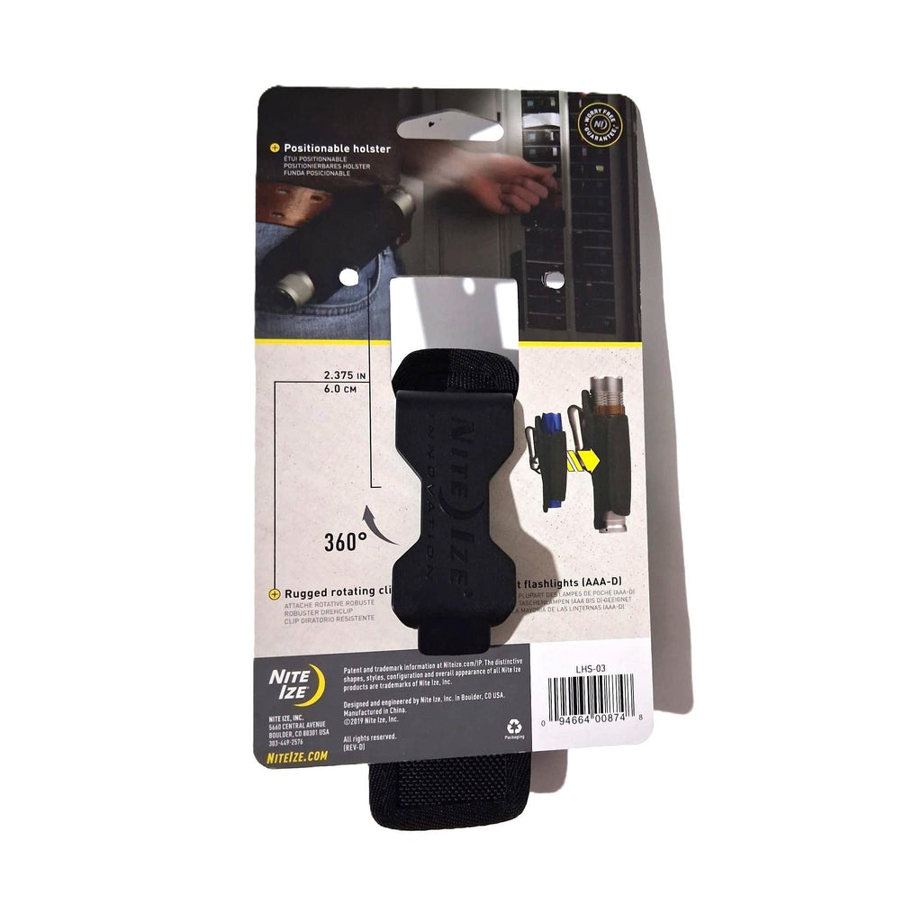 Funda Elastica para Linterna NITE IZE | Compatible AAA AA L123 C/D | Clip Giratorio
