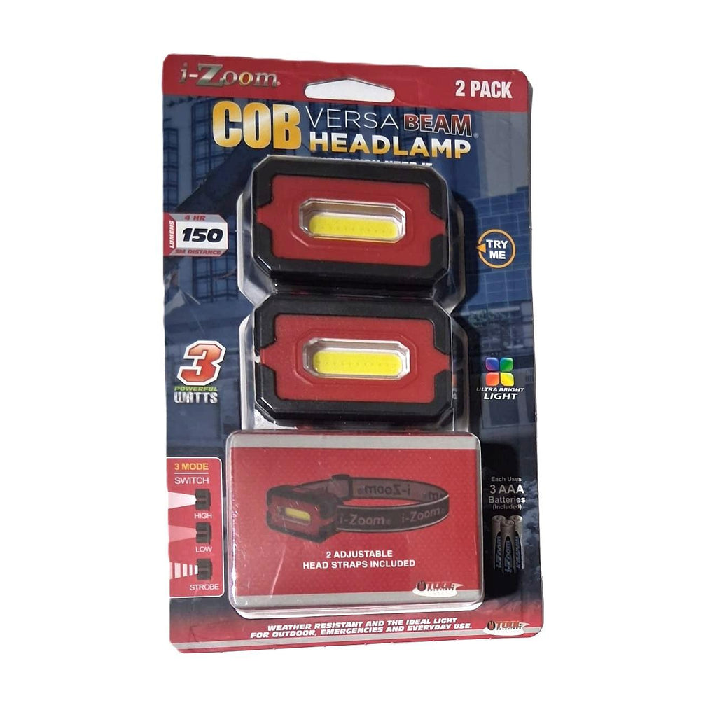 Linterna Frontal COB i-Zoom Versa Beam 150 Lúmenes – Paquete de 2