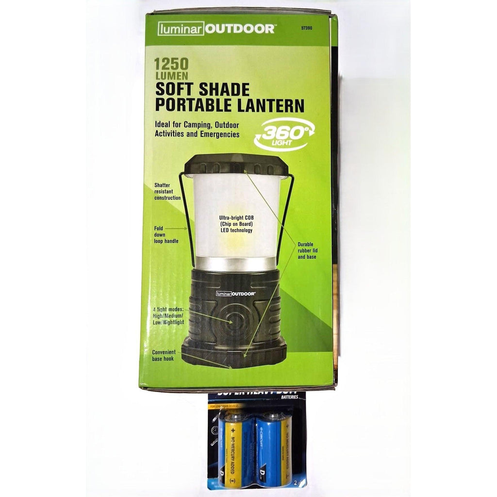 Linterna Portátil Luminar Outdoor 1250 Lúmenes 360° – Soft Shade | 4 Modos | Baterías D Incluidas