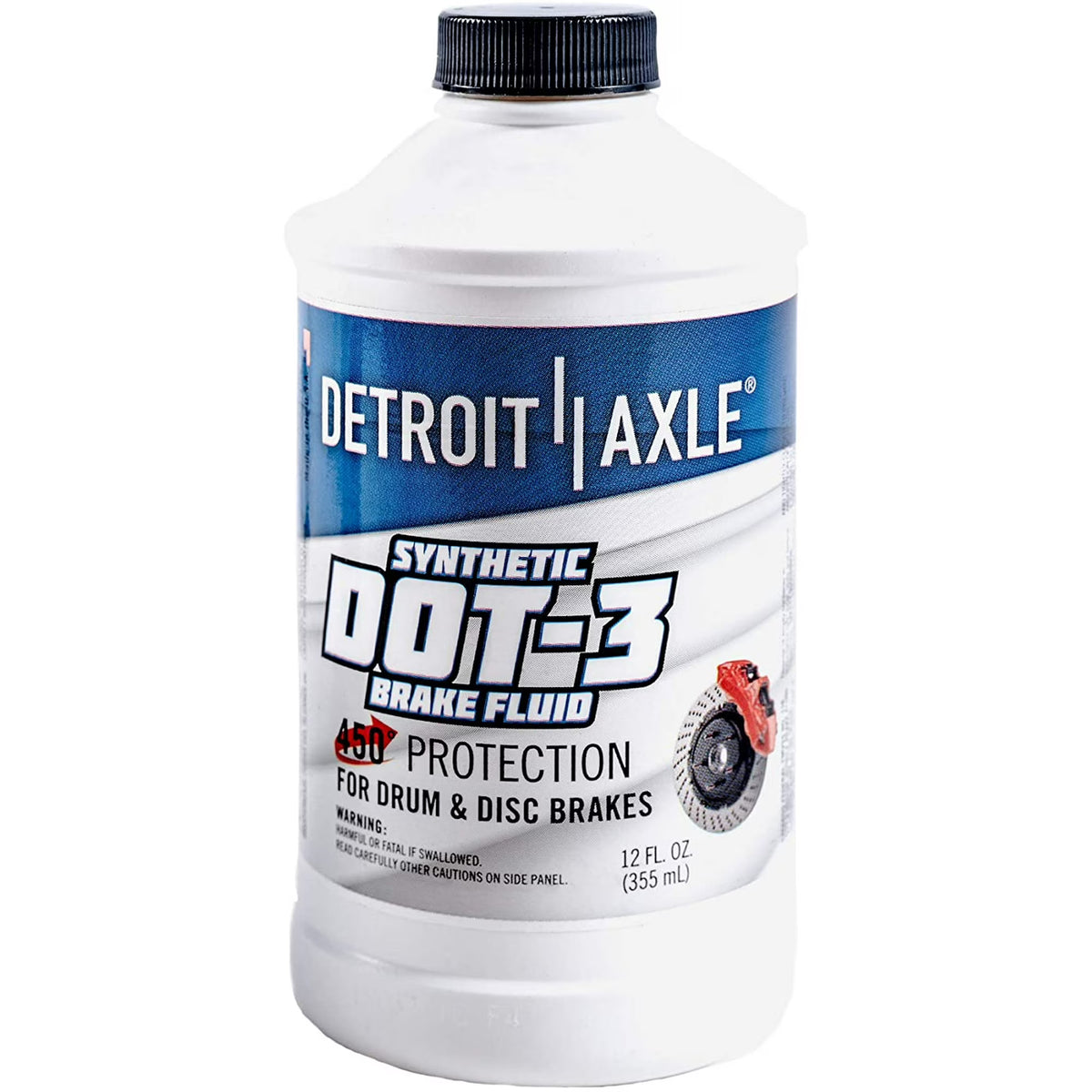 Detroit Axle Liquido de Frenos Sintetico DOT-3 355ml 12oz Proteccion 450F Tambor y Disco