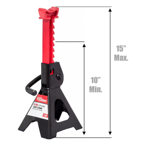 Hyper Tough Soporte para Gato 2 Toneladas Par — Ratchet Lock 9-13/16" a 14-15/16" T42002W-2