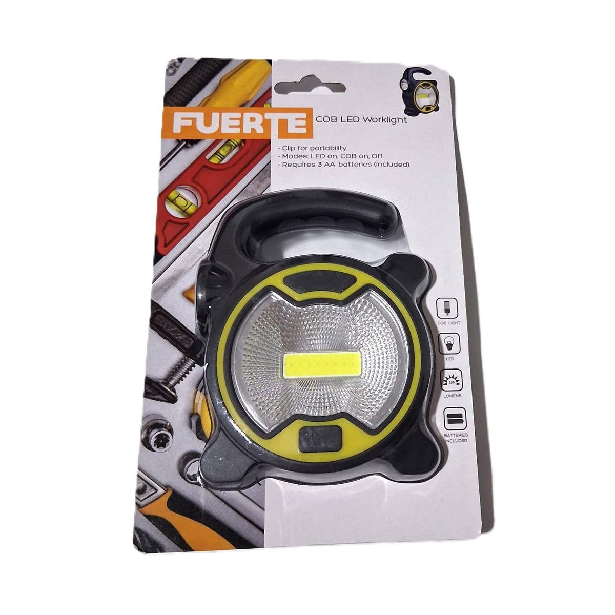 Luz de Trabajo COB LED Fuerte 250 Lúmenes – Clip Portátil | Baterías Incluidas
