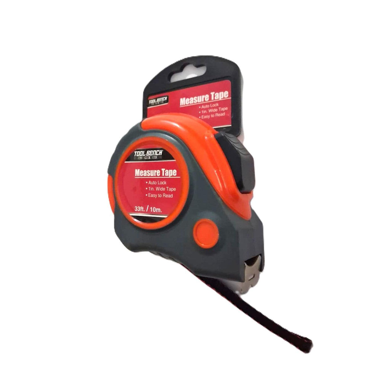 Tool Bench Hardware 33 ft / 10m Auto Lock Tape Measure – 1" Wide Blade