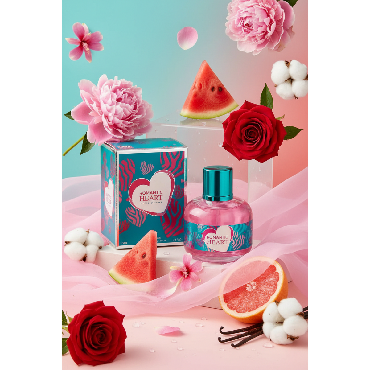 Romantic Heart Pour Femme Eau de Parfum – Natural Spray, 100 ml / 3.4 fl.oz.