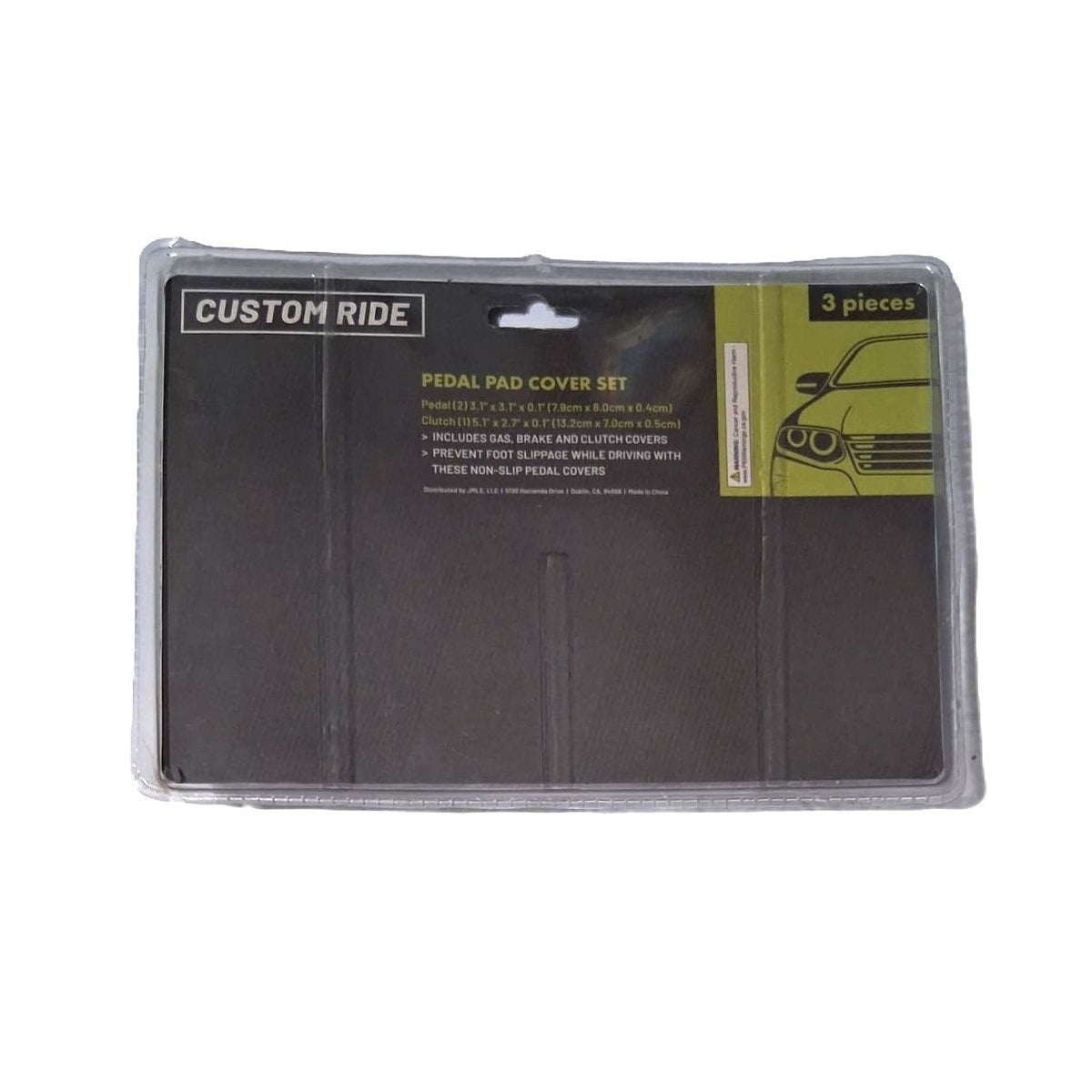 Custom Ride Pedal Pad Cover Set 3 Piezas Gas Brake Clutch Non-Slip Cromado.