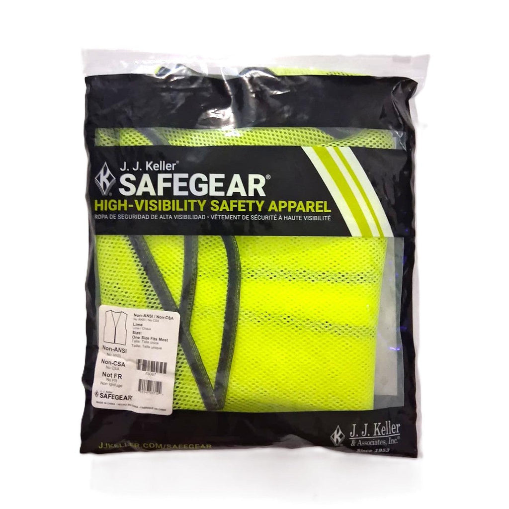 J.J. Keller SAFEGEAR High-Visibility Mesh Safety Vest – Lime, One Size Fits Most