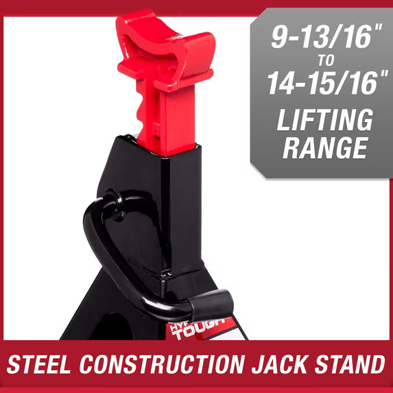 Hyper Tough Soporte para Gato 2 Toneladas Par — Ratchet Lock 9-13/16" a 14-15/16" T42002W-2