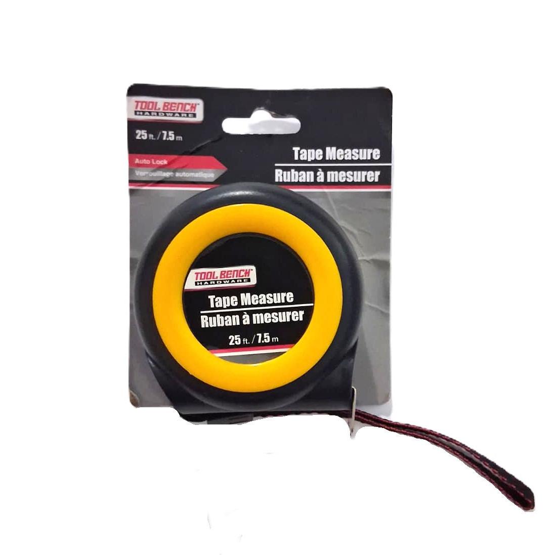 Tool Bench Hardware 25 ft / 7.5m Auto Lock Tape Measure