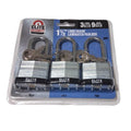 Elite Security 3-Pack 1-1/2" Long Shank Laminated Padlocks – Keyed Alike (9 Keys)