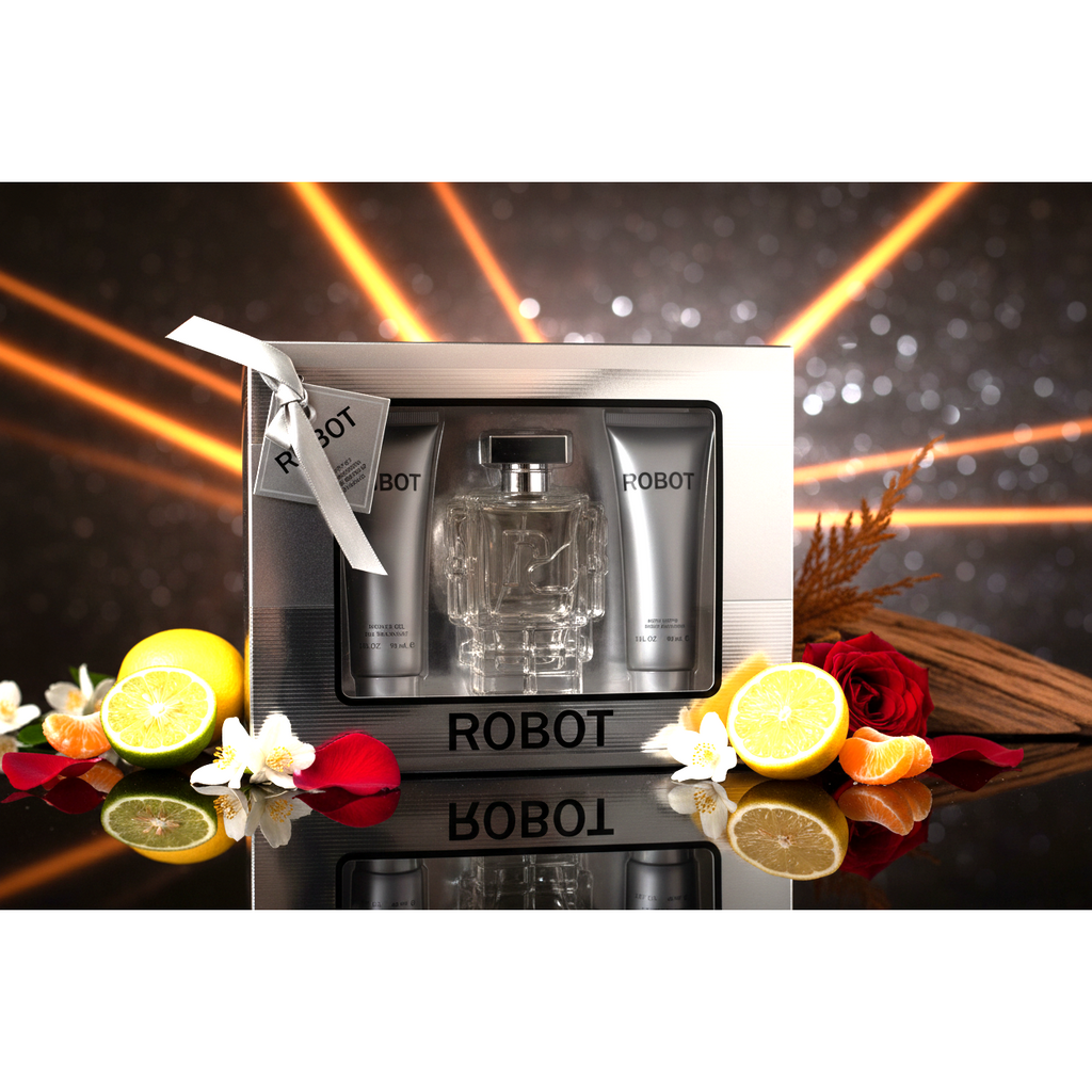 Robot Gift Set for Men – Eau de Parfum 110 ml + Shower Gel 90 ml + Body Lotion 90 ml