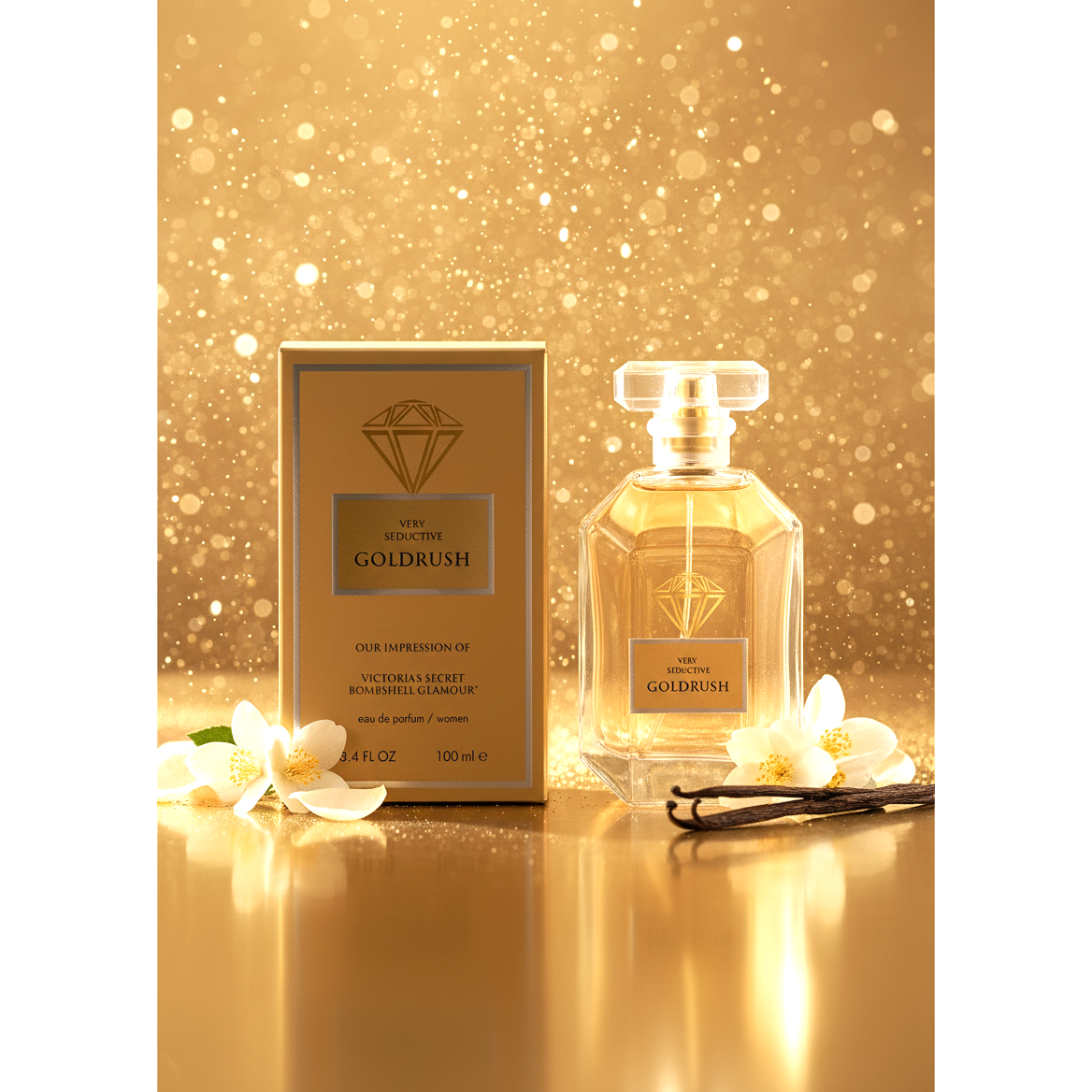 Very Seductive Goldrush Eau de Parfum for Women – Natural Spray, 100 ml / 3.4 fl.oz.