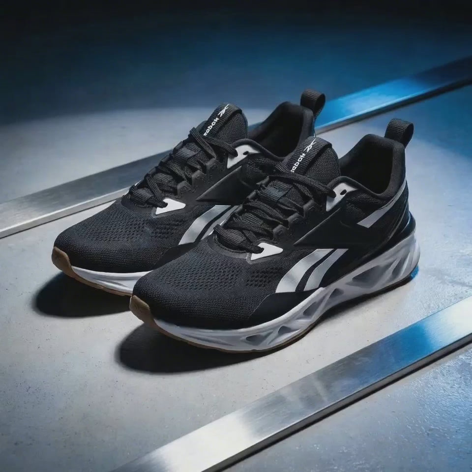 Reebok Zig Dynamica 4 – Tenis Deportivo Hombre Negro/Blanco/Suela Gum – Tallas US 10 y 10.5
