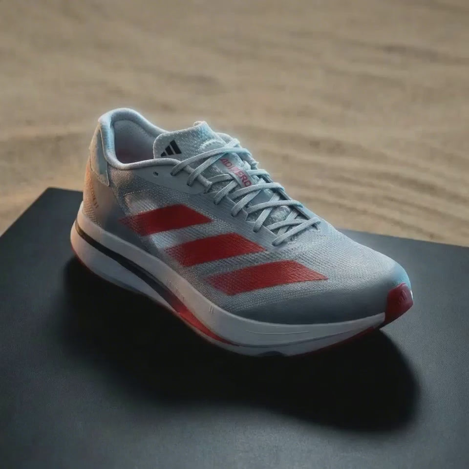 Adidas Adizero SL 2 – Tenis Running Hombre Gris Plata/Rojo Escarlata Edición Rutgers – Talla US 11